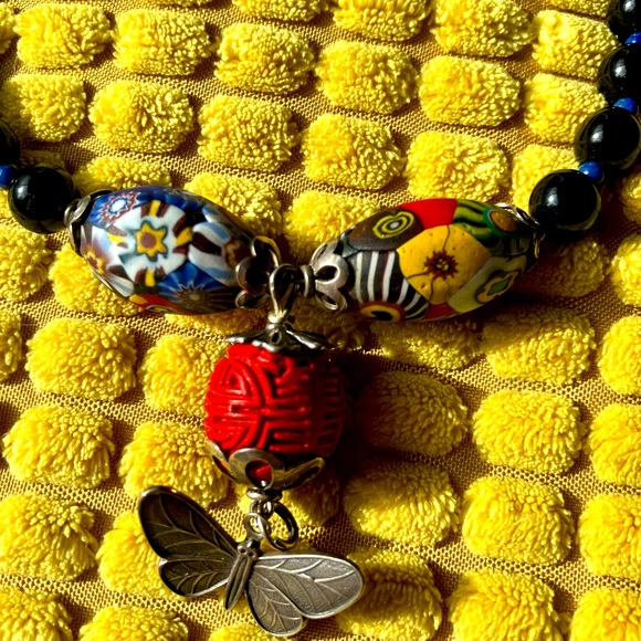 Jewelry - Vintage Butterfly and Bead Necklace